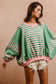 Blush & Emerald Stripe Top
