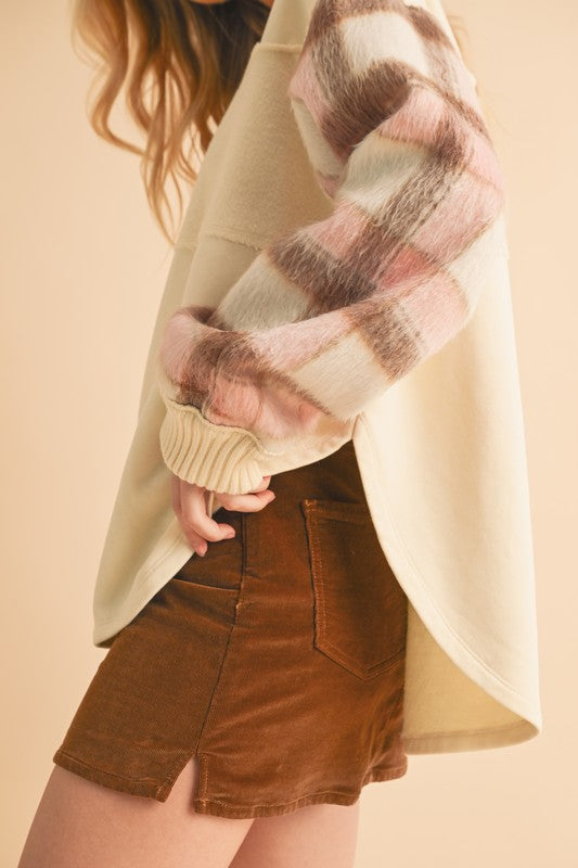 Malva Plaid Pullover Sweater