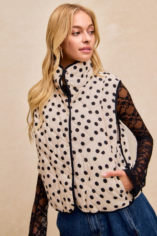 Polka Dot Quilted Vest