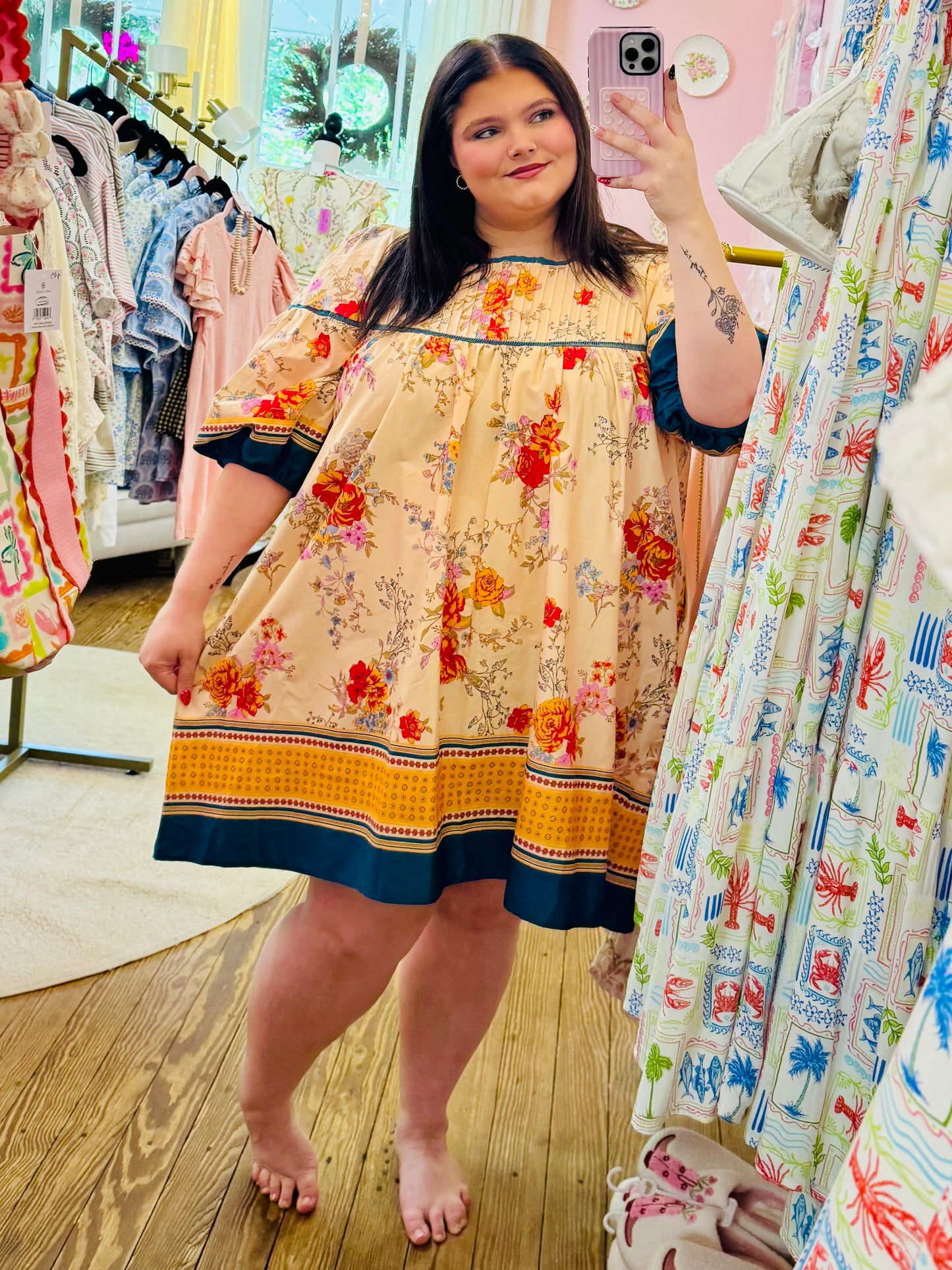 Plus-Full Bloom Babe Mini Dress