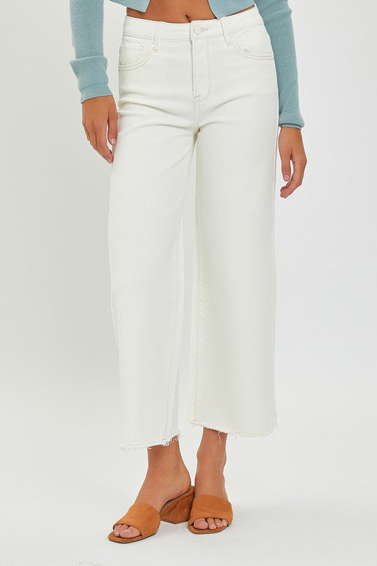 Cream Tummy Control Cropped Jeans