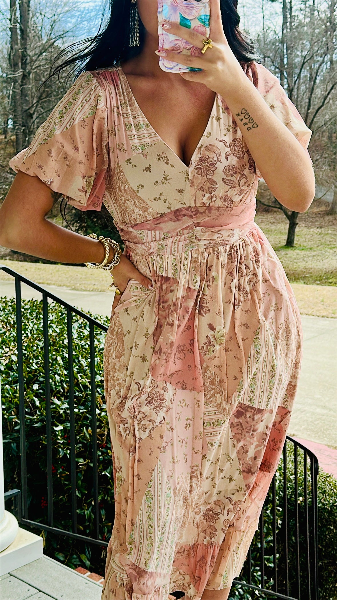 Blushing Meadow Midi Dress