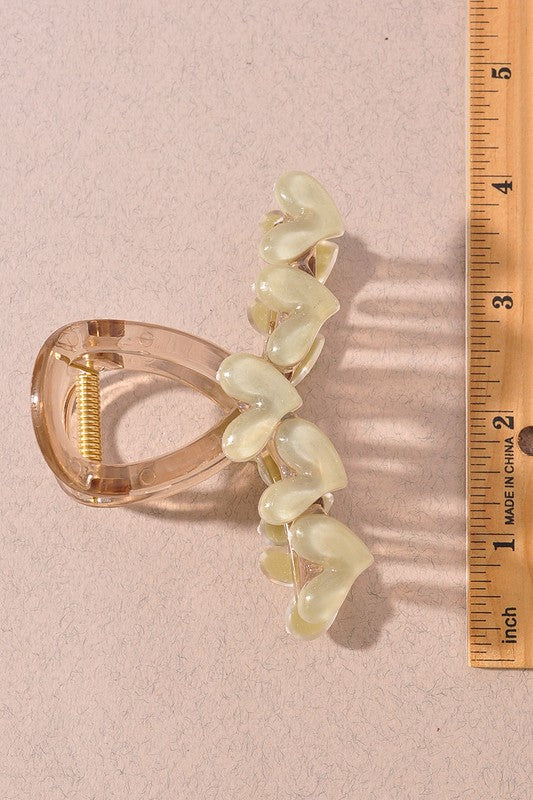 Olive Heart Shaped Claw Clip