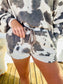 Cow Print Drawstring Waist Shorts