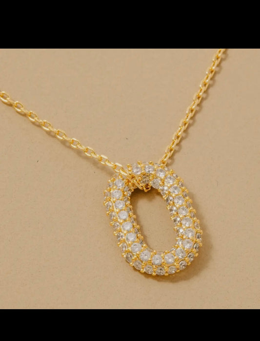 Pave Oval Necklace