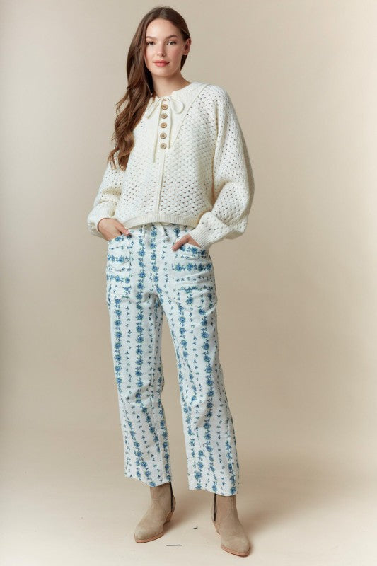 Henley Neck Pull Over Sweater