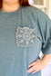 PLUS-Crochet Pocket Mineral Washed Top