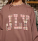JLY Plaid Embroidered Crew
