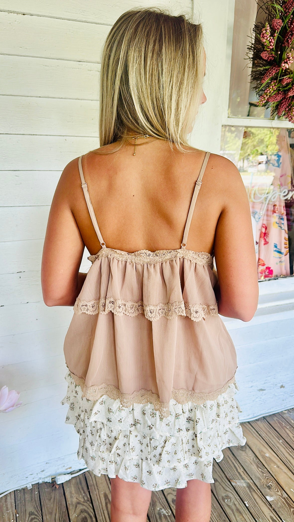 Delicate Lace Tiered Camisole