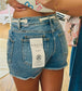 Risen-Slouchy Eyelet String Detail Shorts