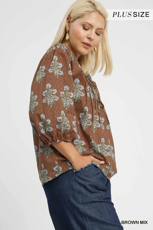 PLUS-Brown Mix Top