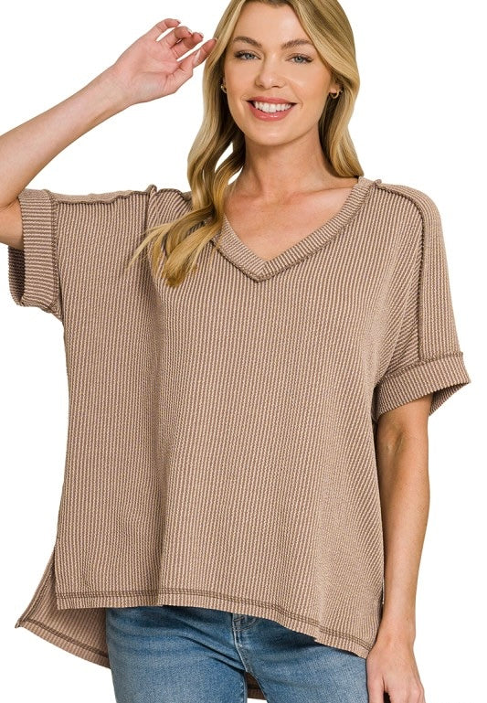 Raised Rib Short Sleeve