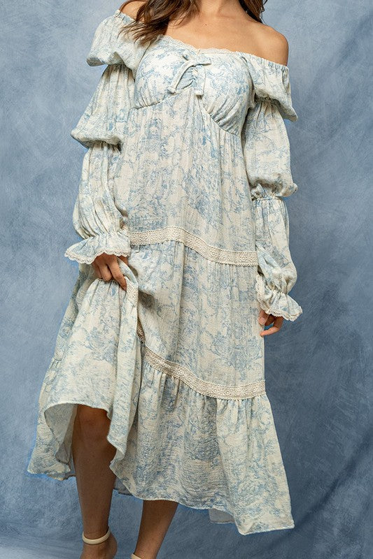 Boho Off-Shoulder Maxi Dress