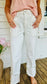 Risen Turn Up Cream Jeans
