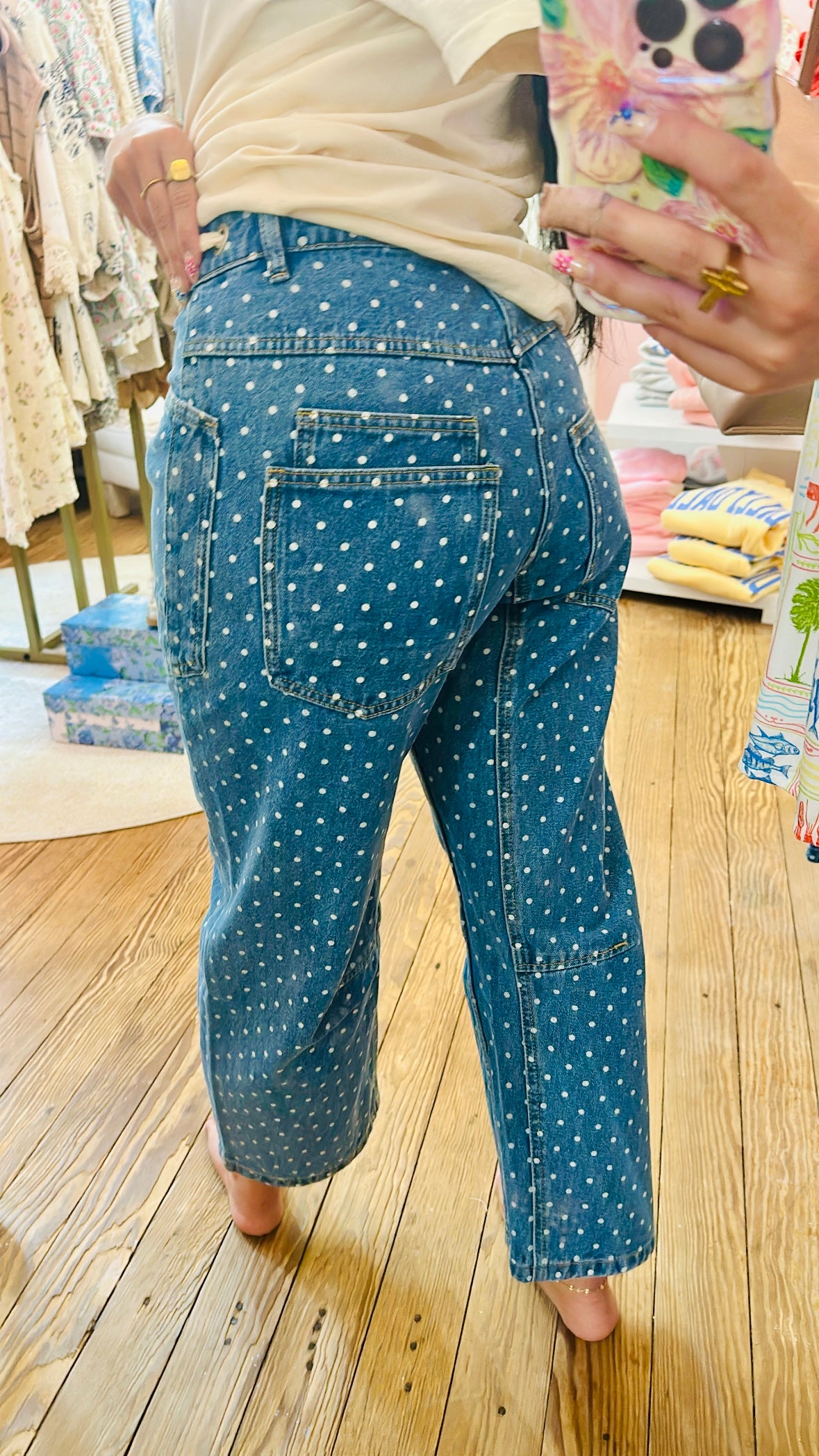Dot Wash Denim Pants