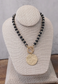 Wooden Bead Coin Necklace