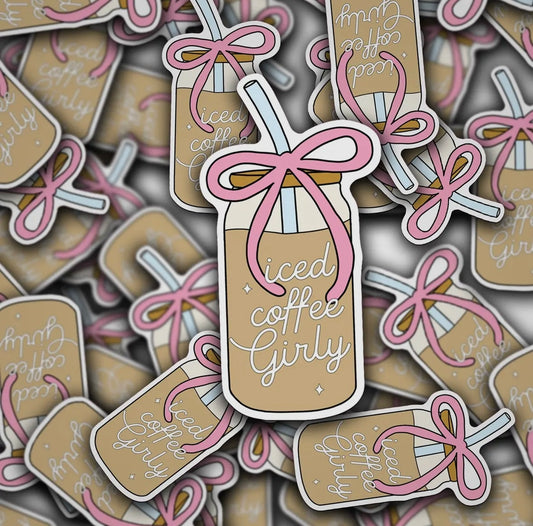 Iced Coffee Girly Sticker