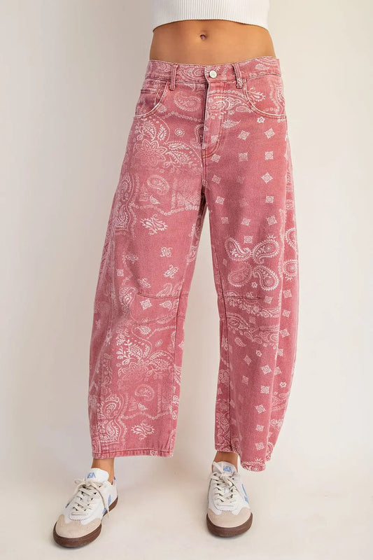 Bandanna Mineral Wash Barrel Jeans