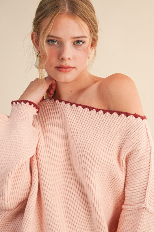 Pure Pink Puff Sleeve Sweater