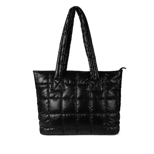 Black Puffer Tote Bag