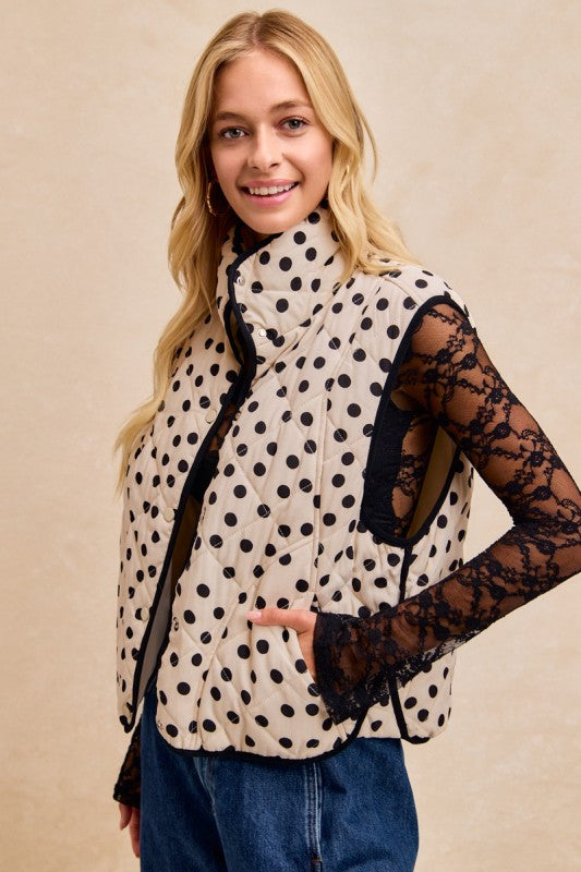 Polka Dot Quilted Vest