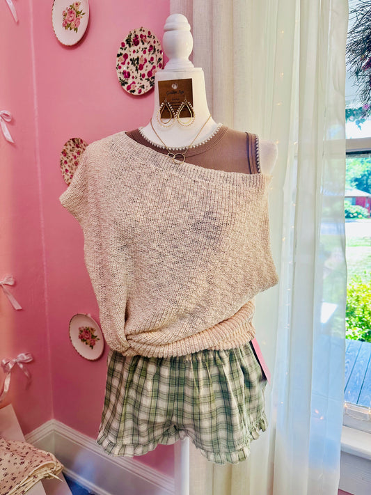 Ruffled Plaid Shorts