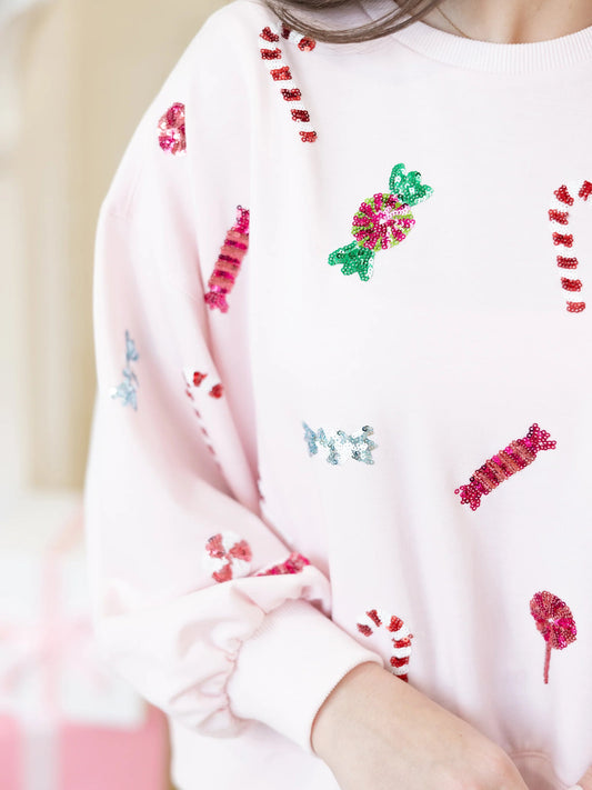 PLUS-Mary Square Candy Sweater