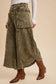 Olive Mineral Wash Corduroy Pants