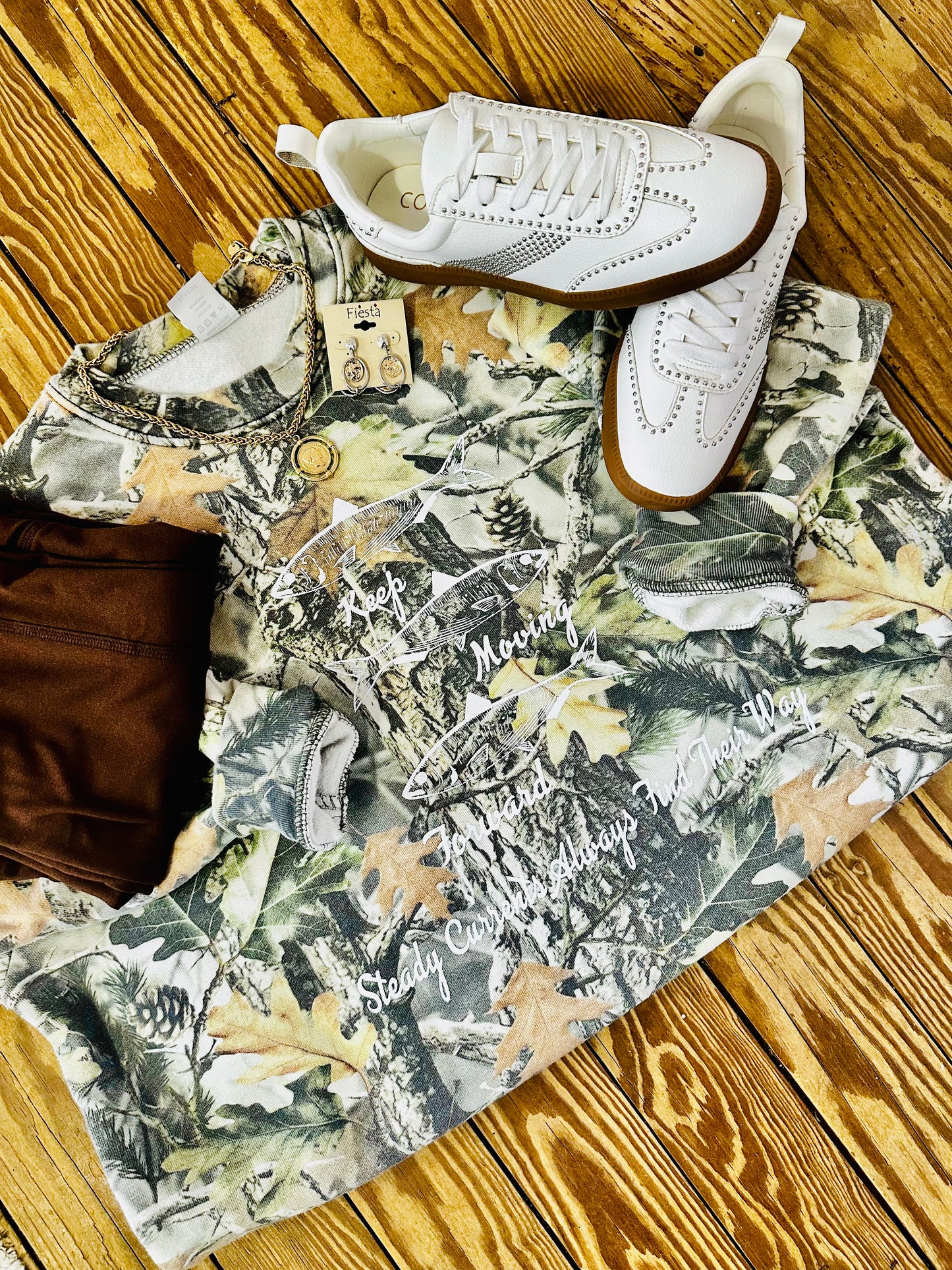 “Keep Moving Forward” Camo Sweatshirt