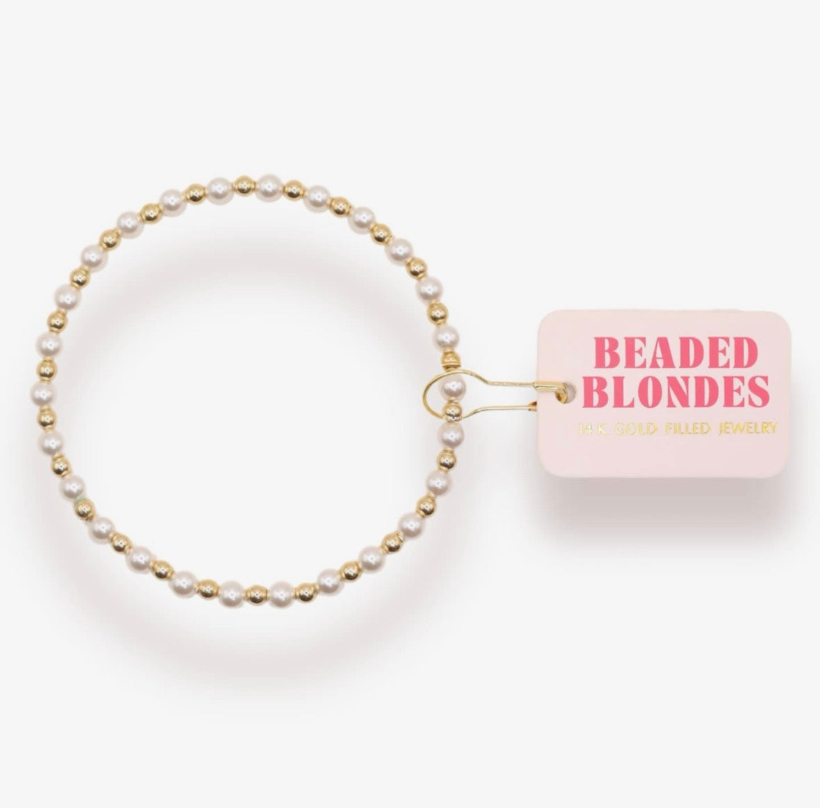 Beaded Blondes- Gold Luci Pearl Bracelet