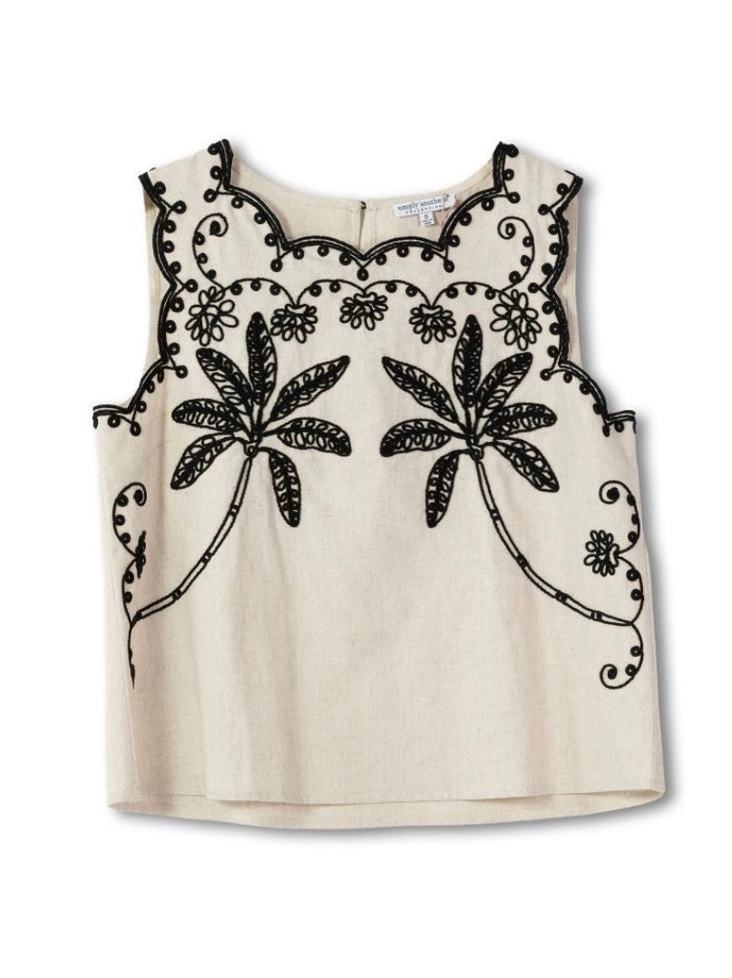Simply Southern-Swaying Palms Linen Top