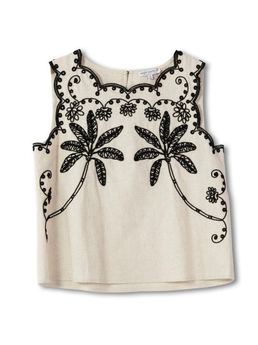 Simply Southern-Swaying Palms Linen Top