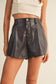 Flare Leather Shorts