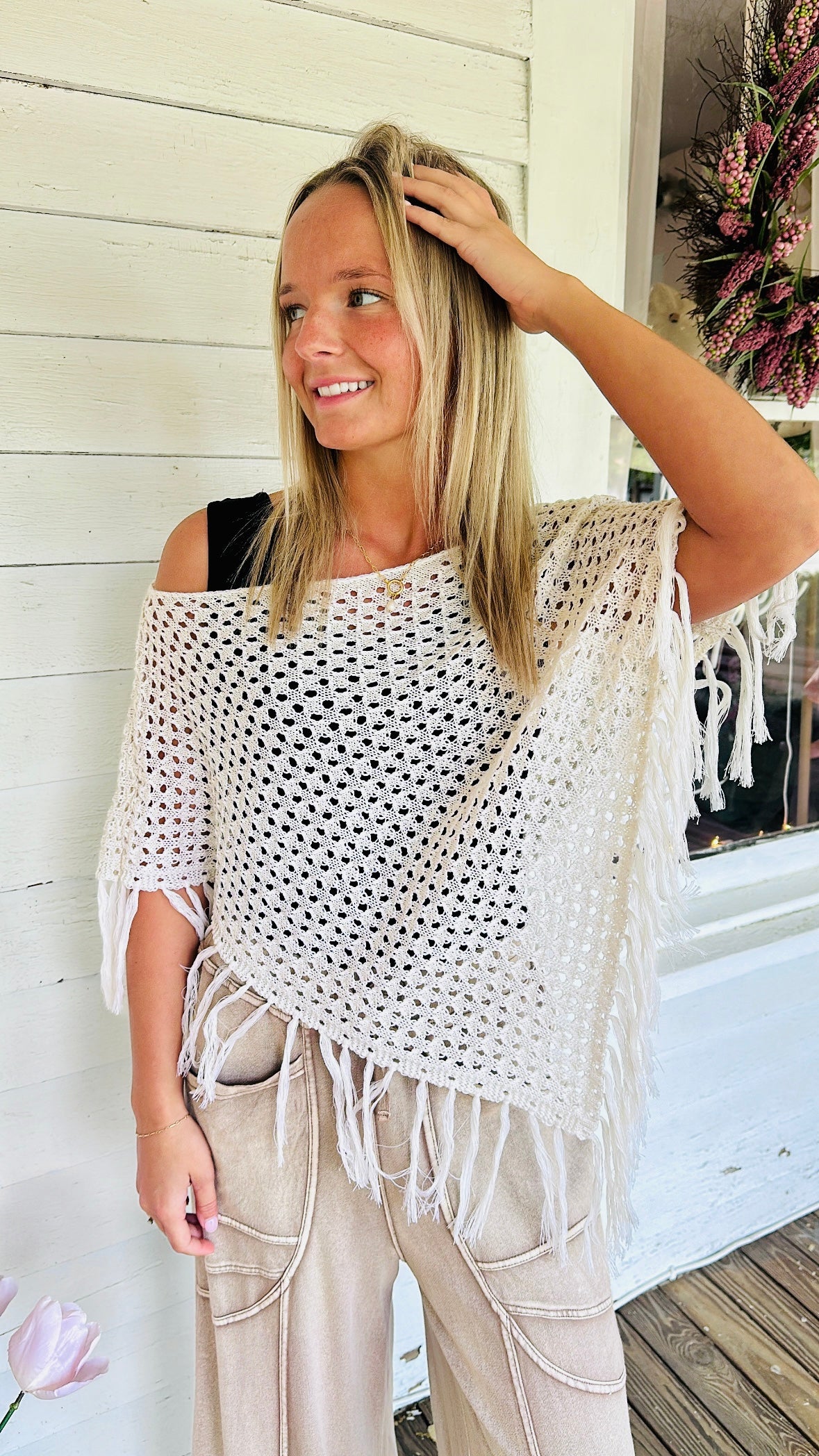 Tivona Fringe Poncho