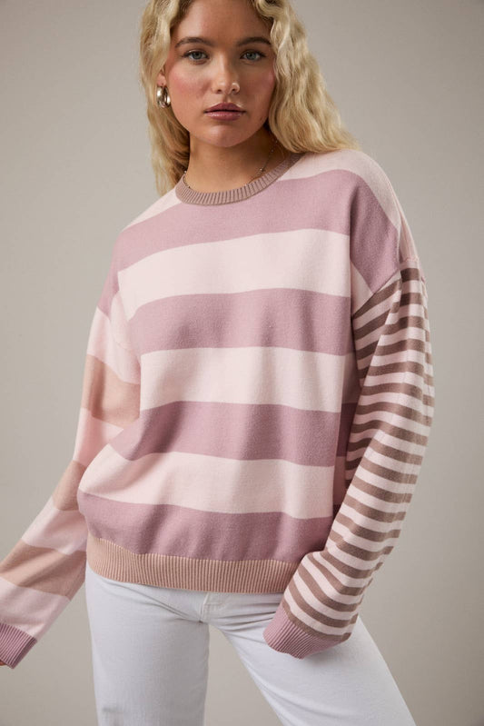 Multi Pink Stripe Sweater