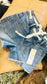 Risen-Slouchy Eyelet String Detail Shorts