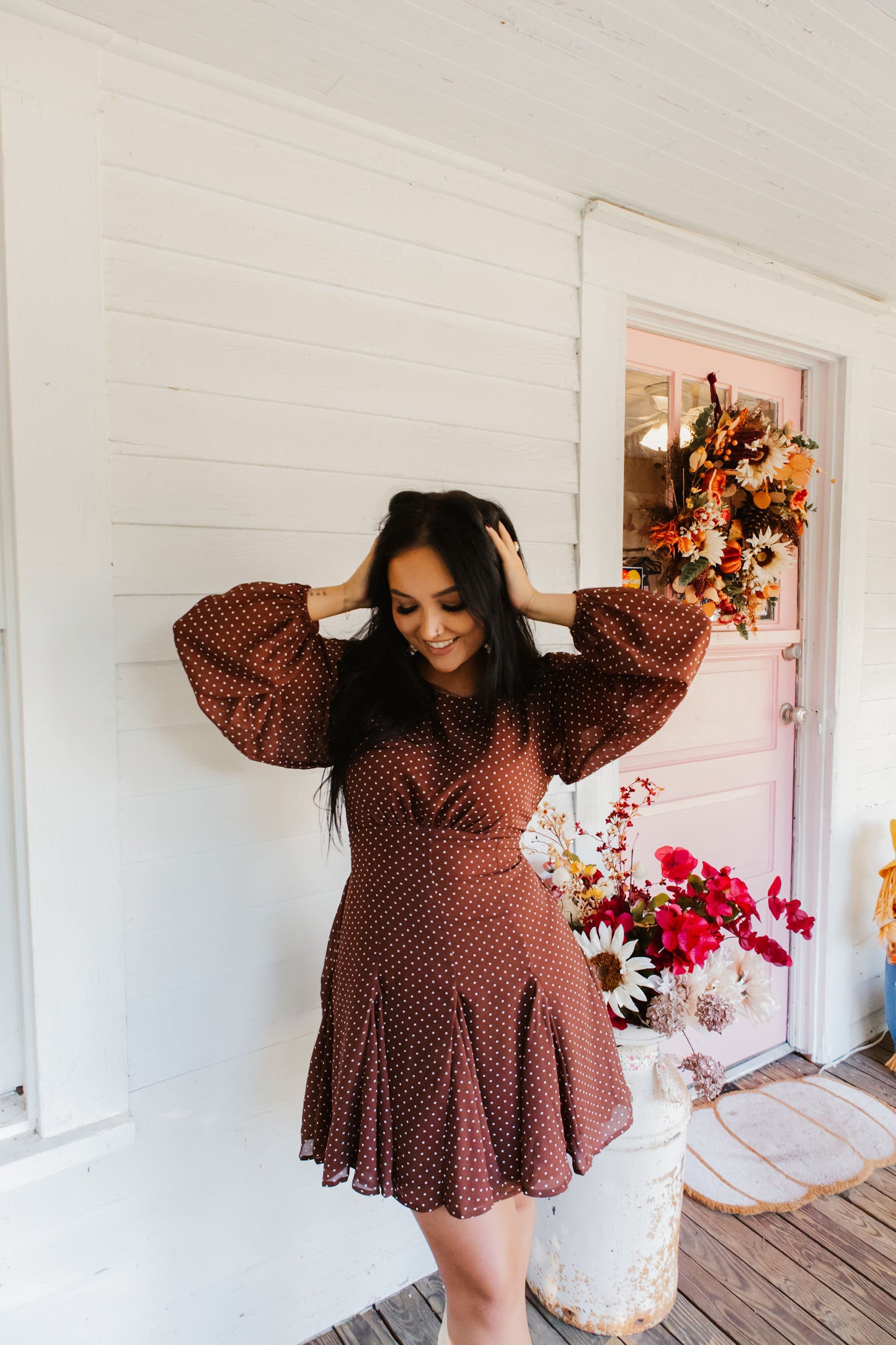 Polka Dot Flared Mini Dress