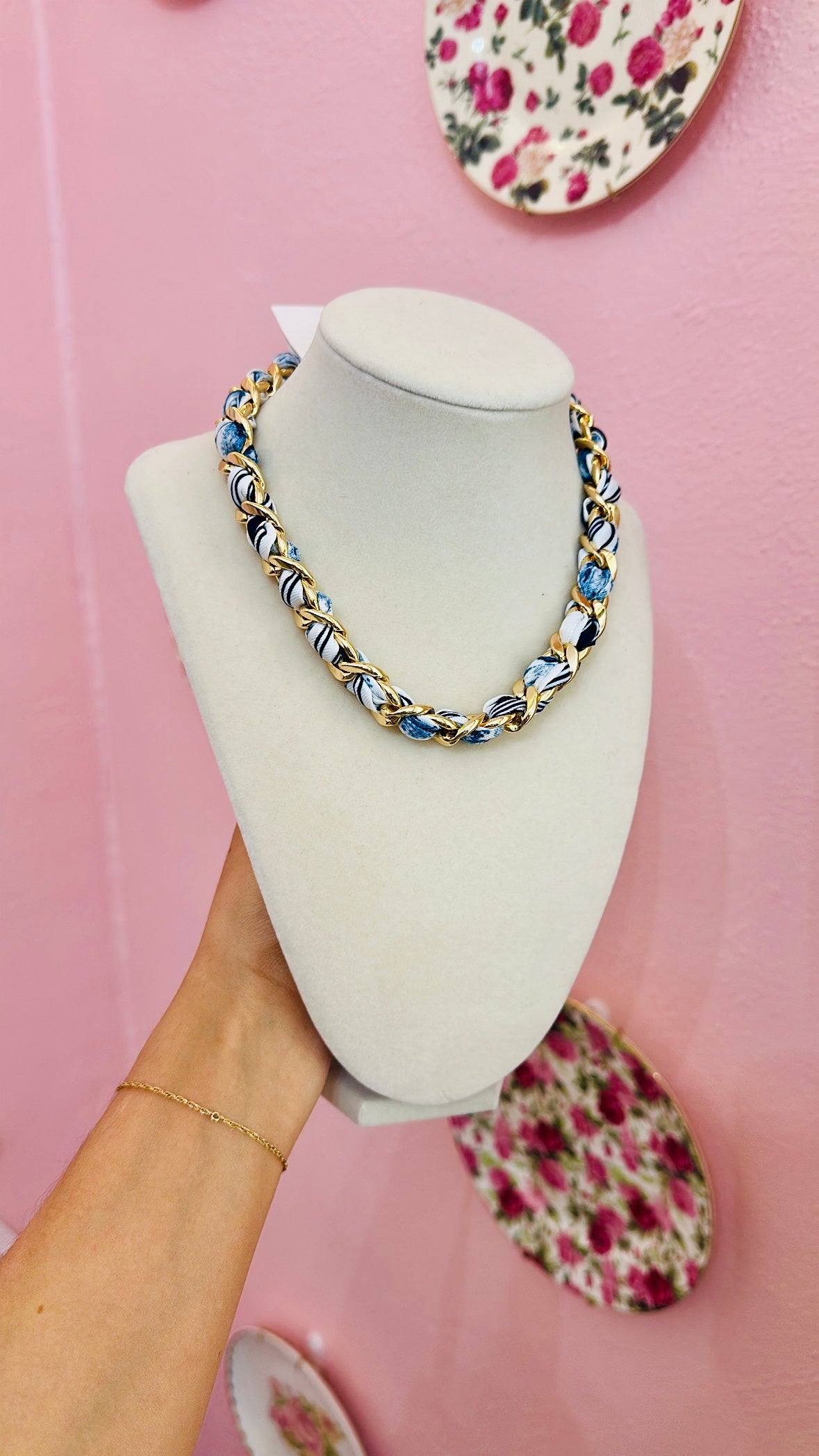 Oceanic Scarf Gold Chain Necklace