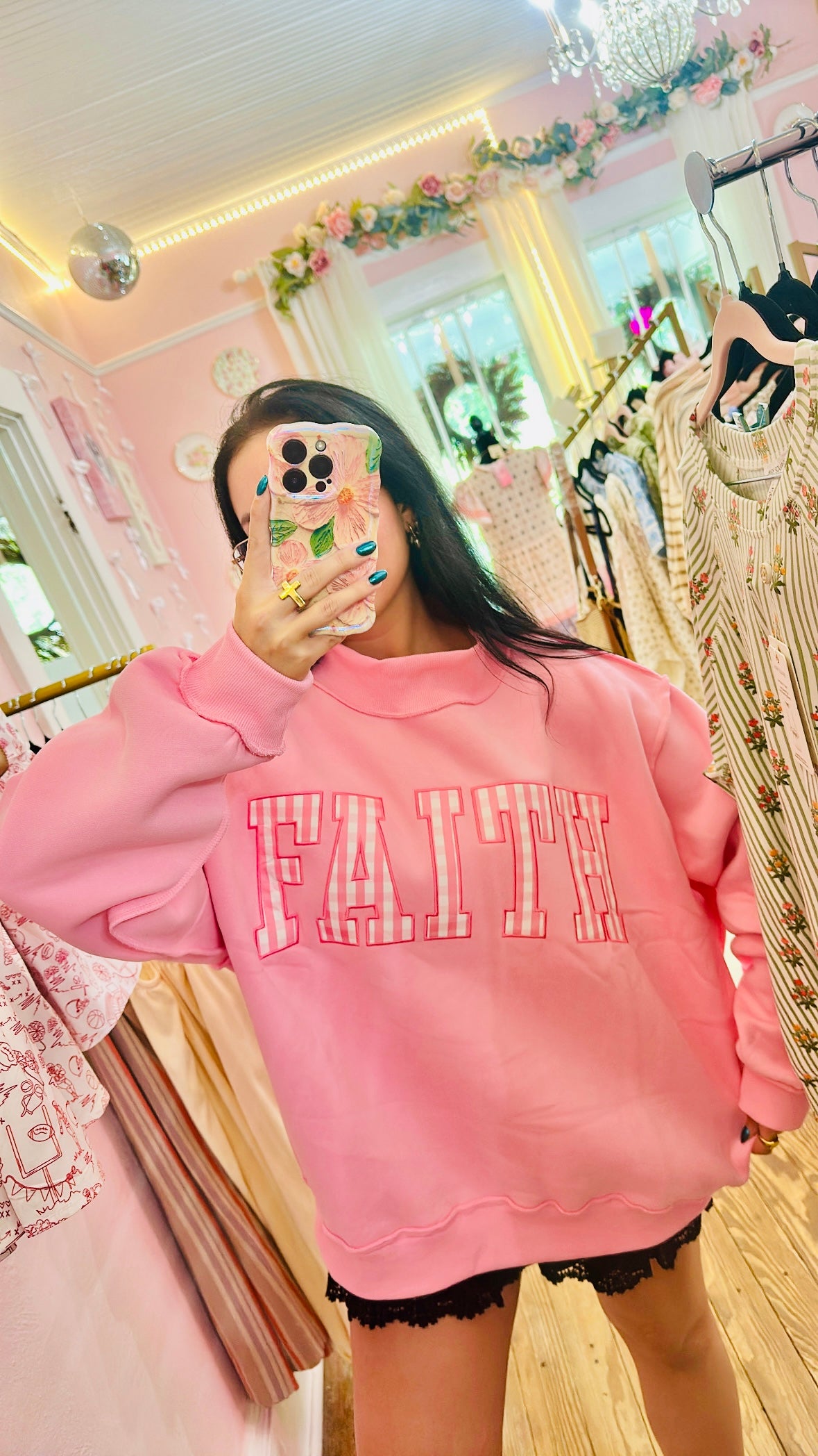 Faith Mock Neck Sweatshirt