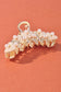 Gold Pearl Heart Claw Clip