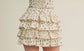 Cascading Floral Ruffle Tiered Skort