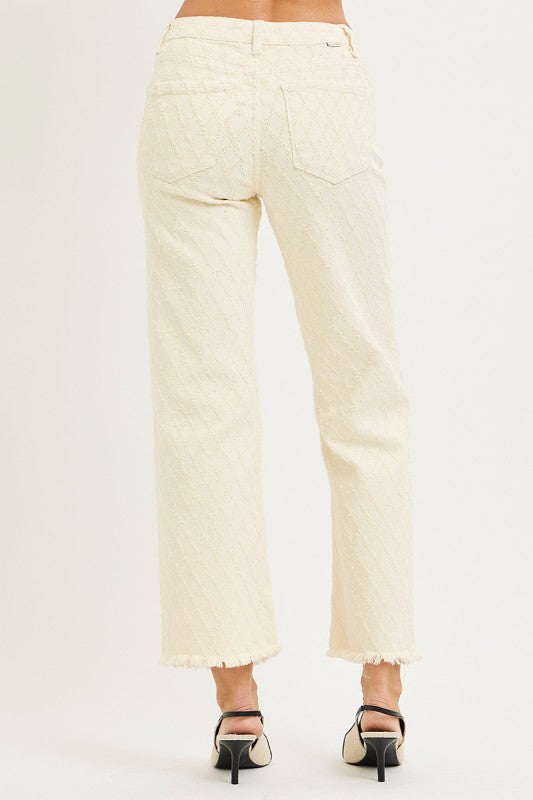 RISEN Straight Textured Jeans
