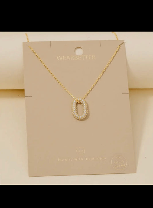 Pave Oval Necklace