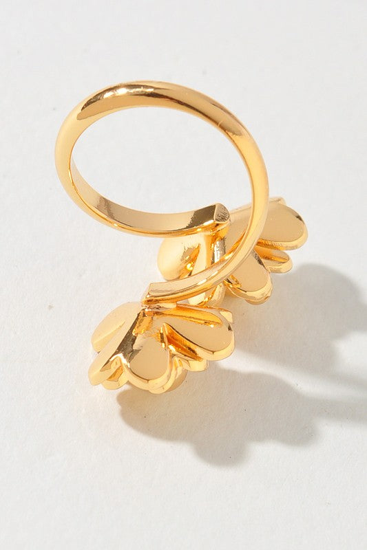 Double Flower Adjustable Ring