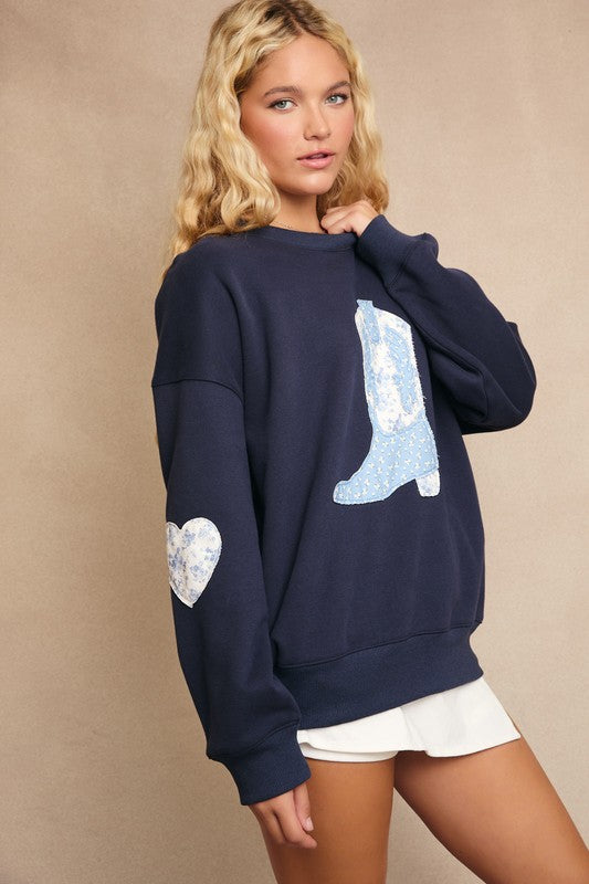 Navy Cowboy Sweatshirt