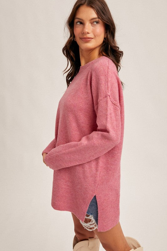 Bubblegum Pink Crew Neck Sweater