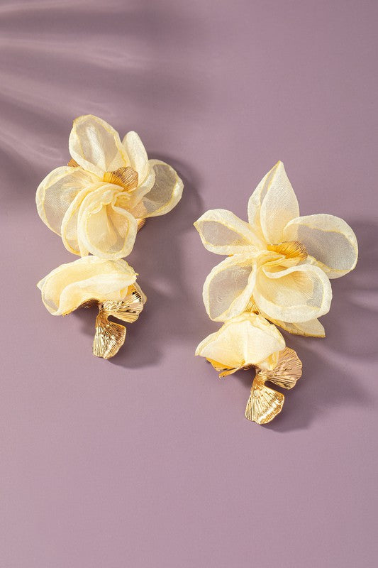 Double Chiffon Dangle Earrings
