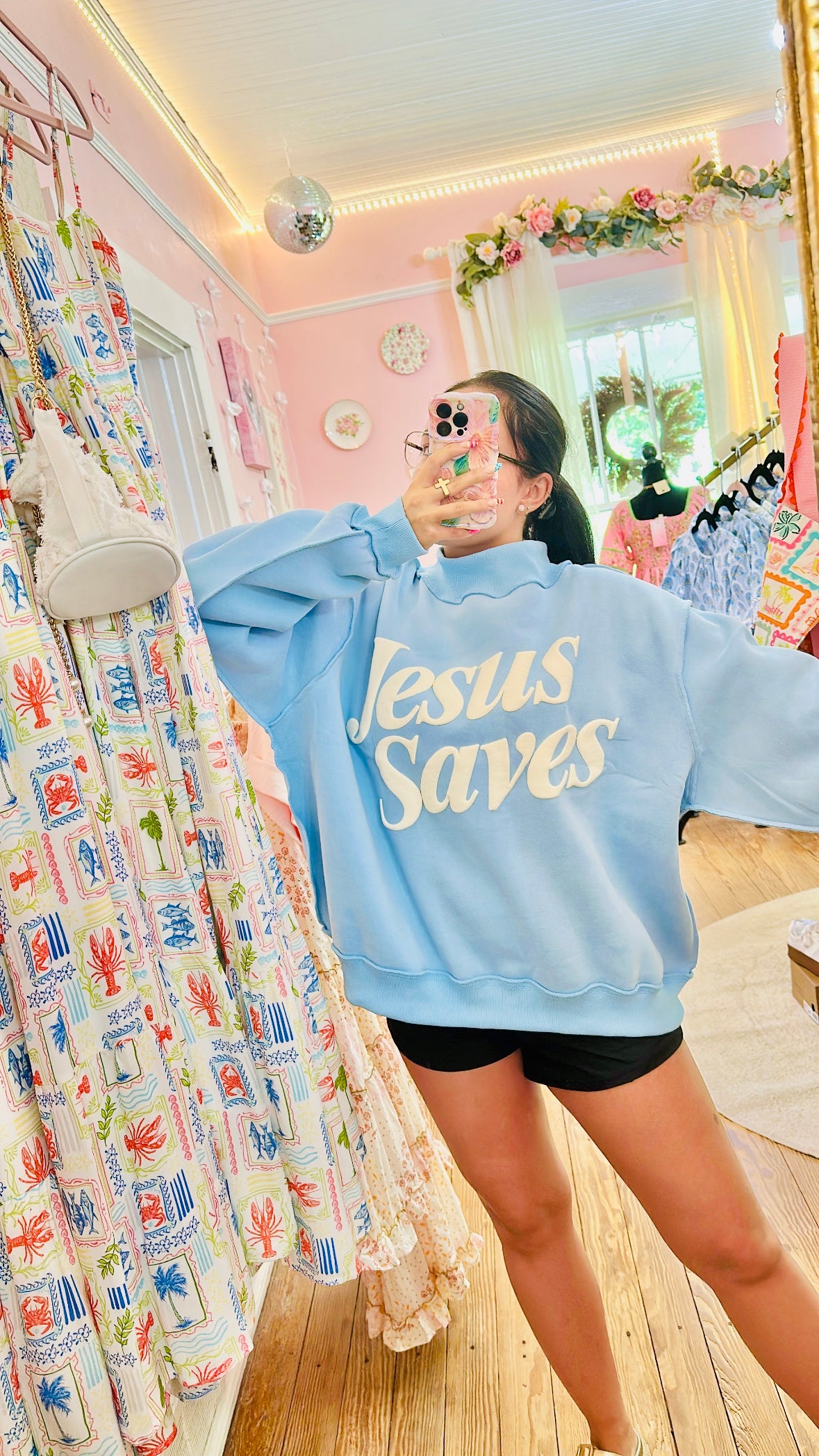 Jesus Saves Mock Neck Sweatshirt