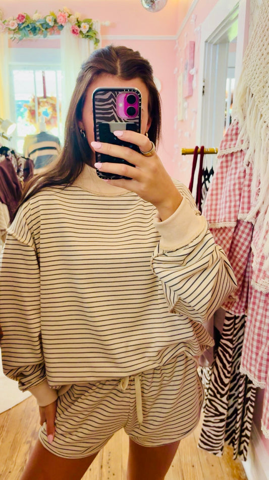 Sail Away Stripe Mock Heck