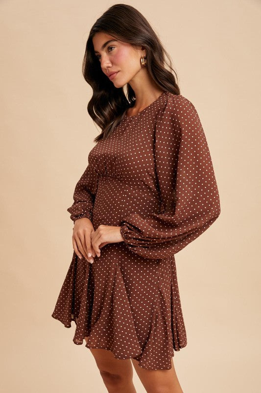 Polka Dot Flared Mini Dress